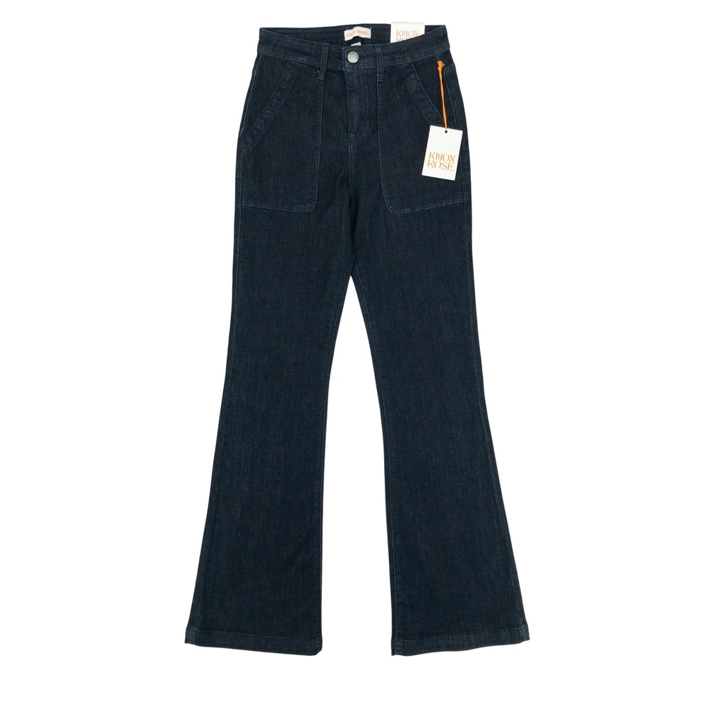 Knox Rose‎ Flare Jeans Womens Size 2 Black High Rise Stretch Dark Wash Denim New